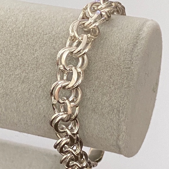 Unisex handmade 925 silver bracelet 10mm - Picture 2 of 5